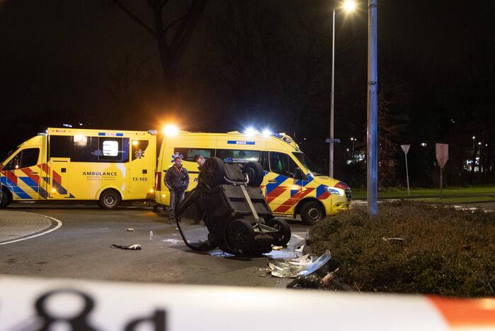 Gewonden bij ongeval op rotonde