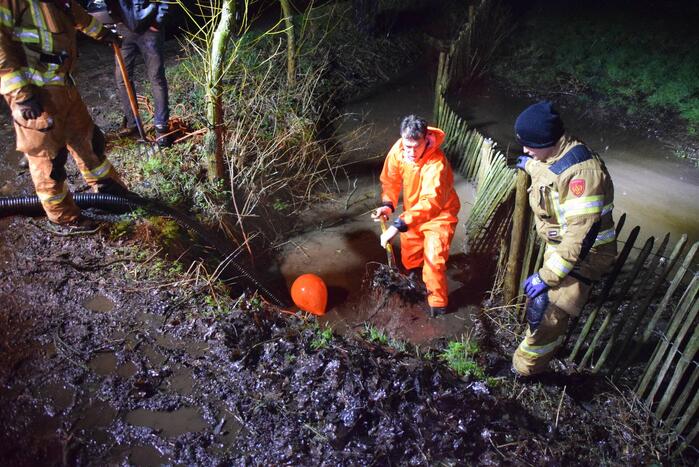 Brandweer voorkomt dat schuur met schapen onder water loopt