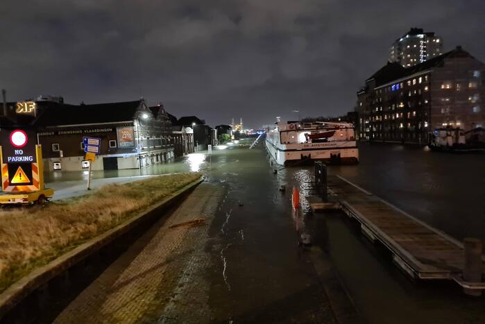 Gebied afgesloten door hoogwater