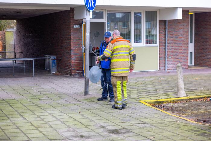 Bliksemafleider Undineflat Schuilenburg door brandweer verwijderd