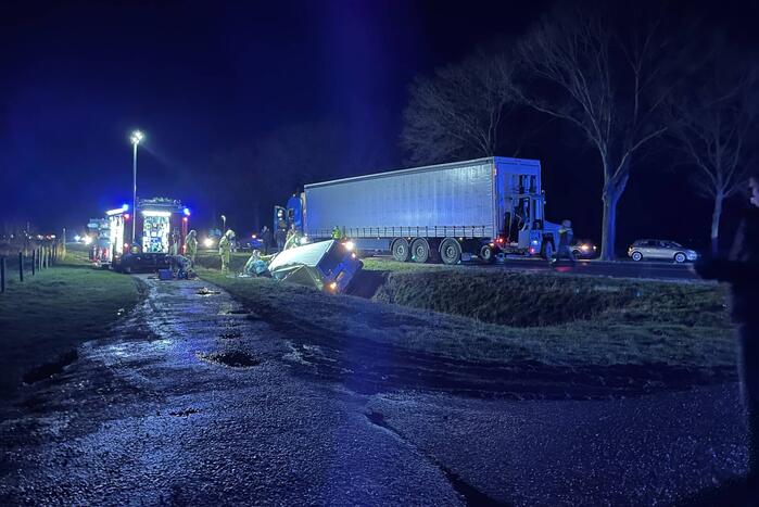 Ernstig ongeval tussen vrachtwagen en bestelbus