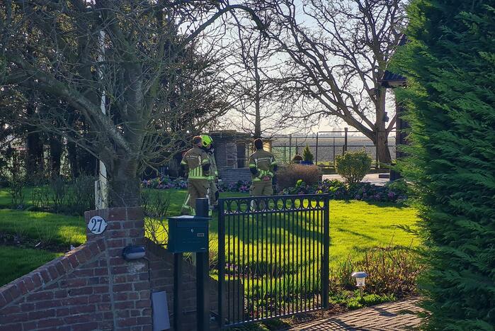 Weg afgesloten vanwege brand in schoorsteen