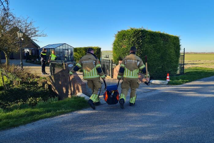 Weg afgesloten vanwege brand in schoorsteen