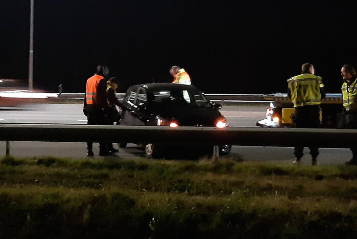 Botsing tussen vrachtwagen en auto