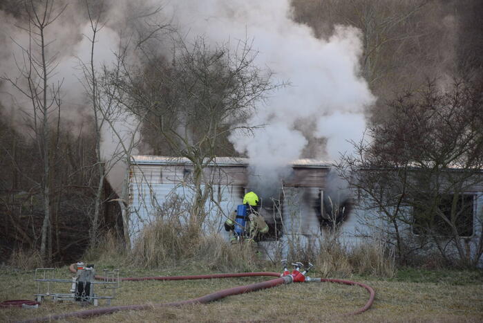 Stacaravan uitgebrand in duingebied