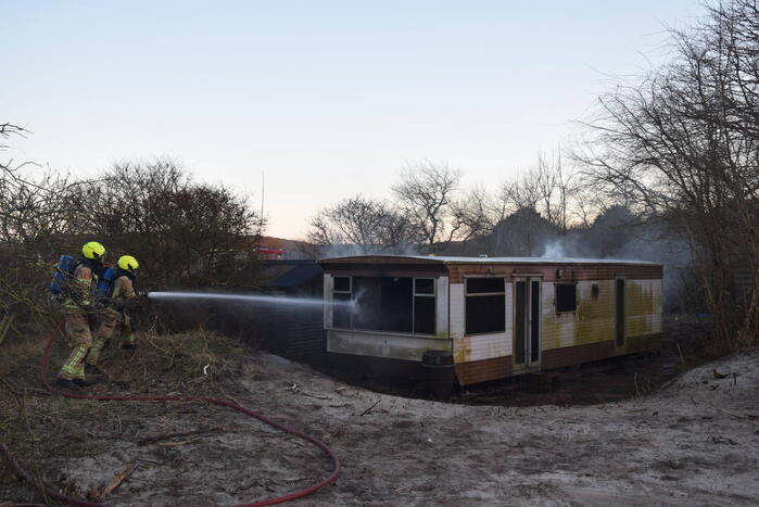 Stacaravan uitgebrand in duingebied