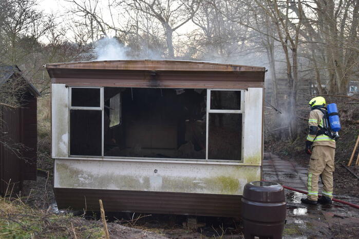 Stacaravan uitgebrand in duingebied