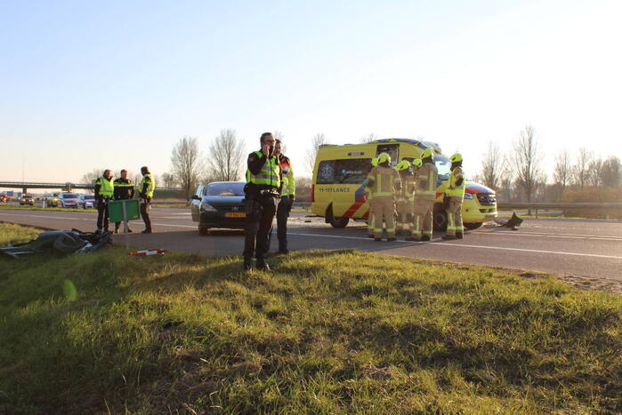 Inzittende bekneld na kettingbotsing