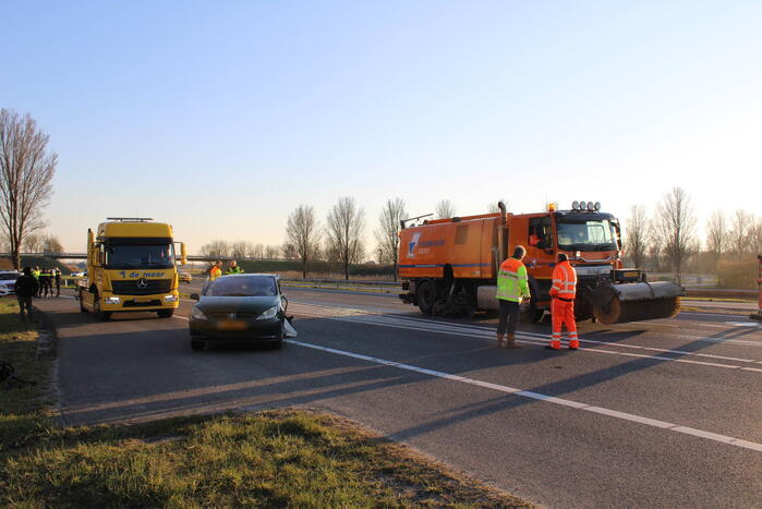 Inzittende bekneld na kettingbotsing