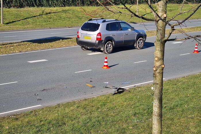Kop-staart botsing zorgt voor veel schade