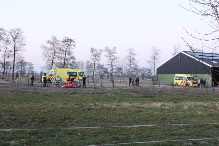 Persoon ernstig gewond na trap van paard