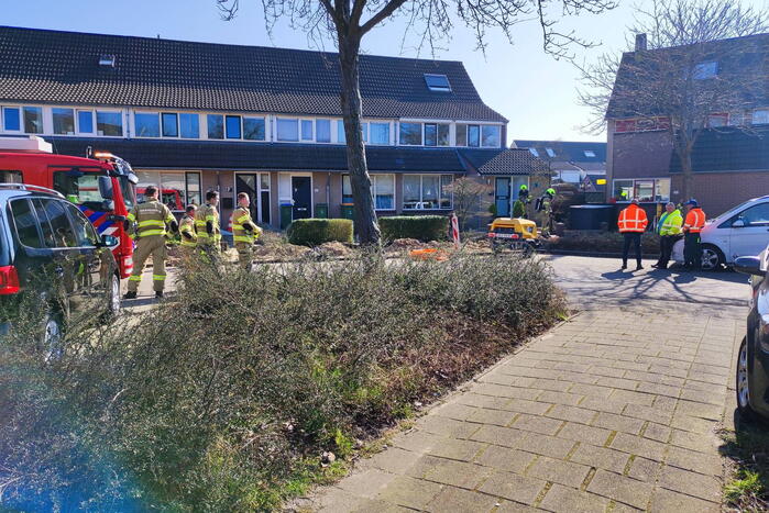 Gasleiding geraakt bij werkzaamheden