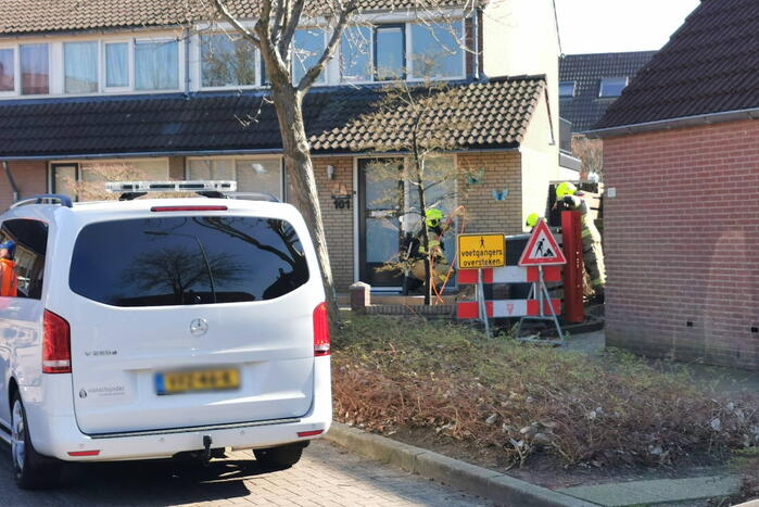 Gasleiding geraakt bij werkzaamheden