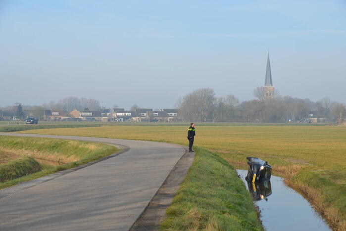 Auto belandt in sloot