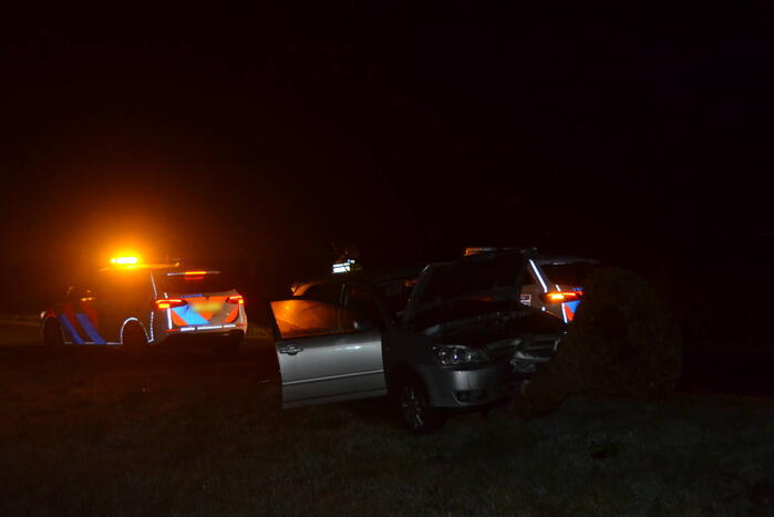 Flinke schade aan auto door botsing tegen boom