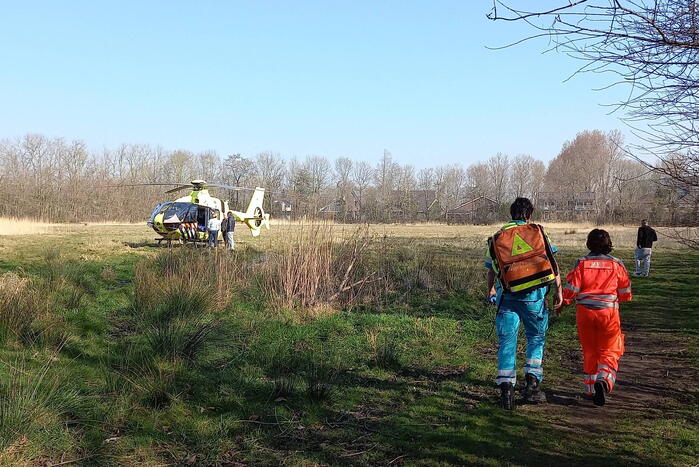 Traumahelikopter geland voor ongeval in woning