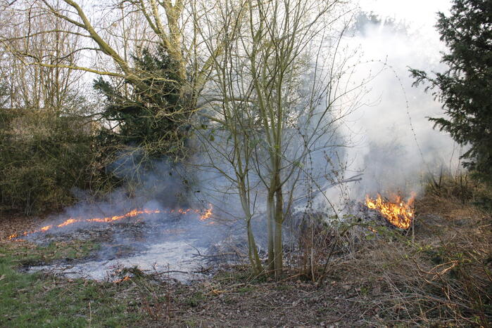 Flinke rookontwikkeling vanwege brand in grashoop