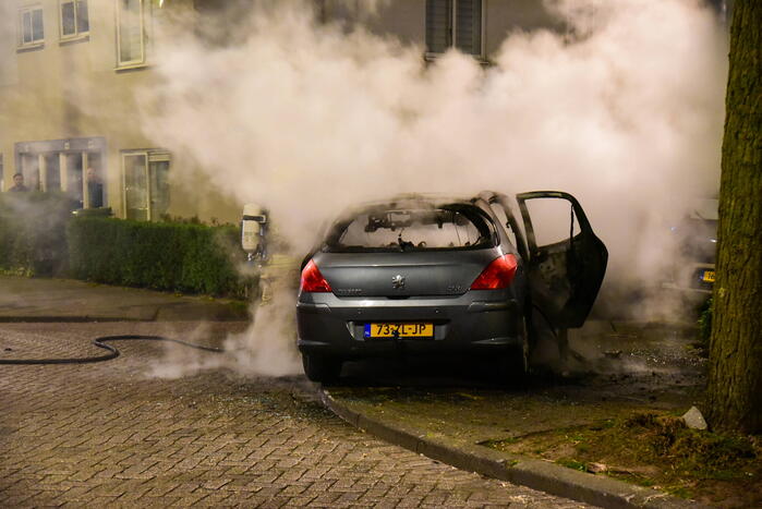 Auto brandt volledig uit