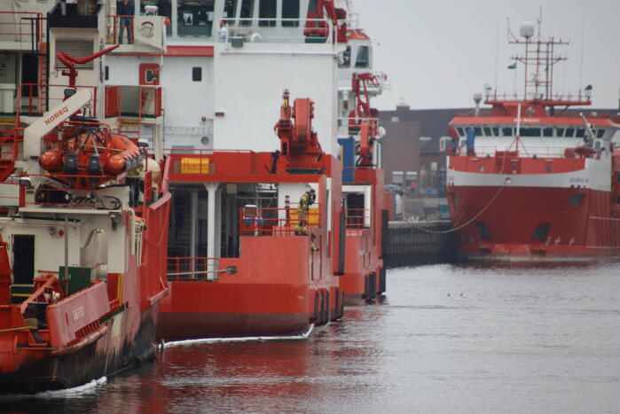 Brandstoflekkage van Offshore Supply Ship