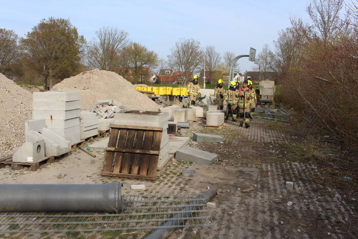 Brand en vernielingen op bouwterrein