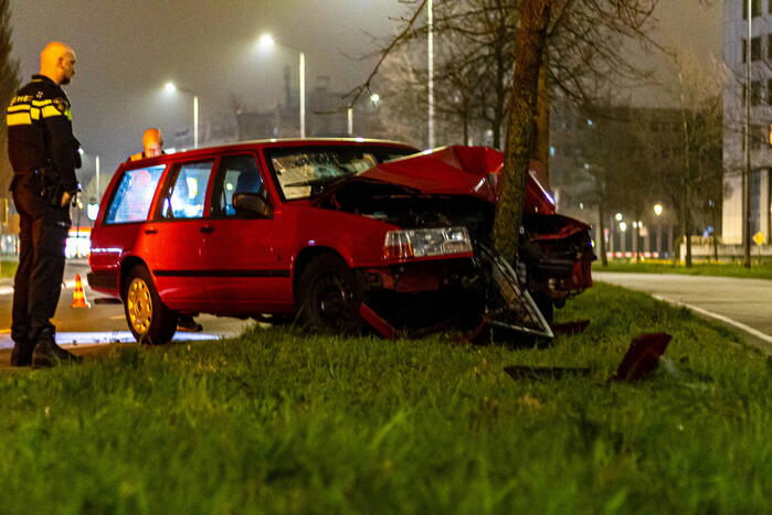 Persoon valt in slaap en botst tegen boom