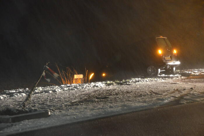 Auto raakt van de weg