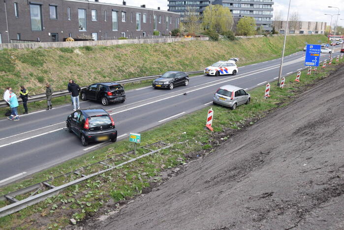 Veel schade bij kop-staart botsing
