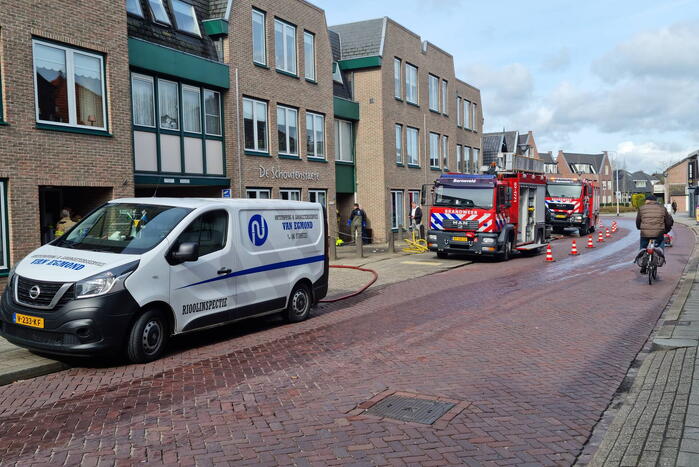 Waterleiding gesprongen in appartementencomplex