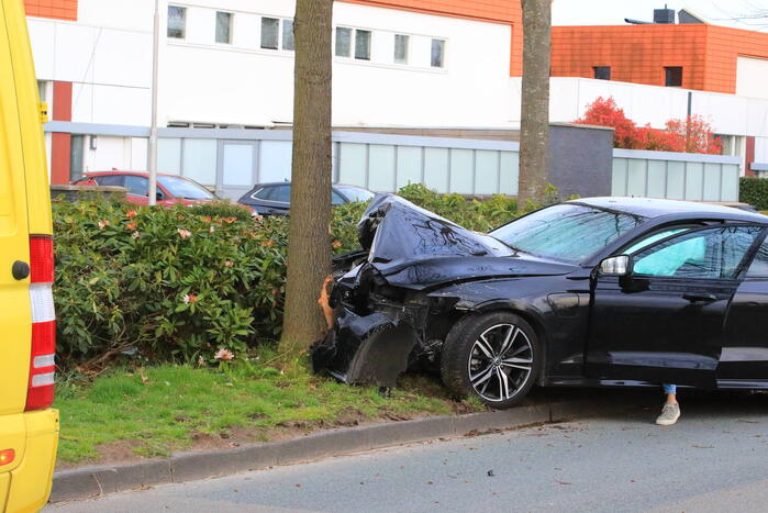 Auto vliegt uit de bocht en botst op boom