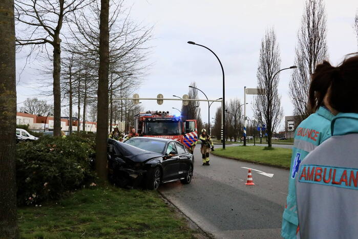 Auto vliegt uit de bocht en botst op boom