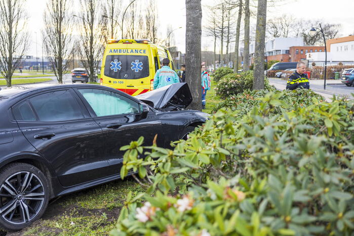 Auto vliegt uit de bocht en botst op boom