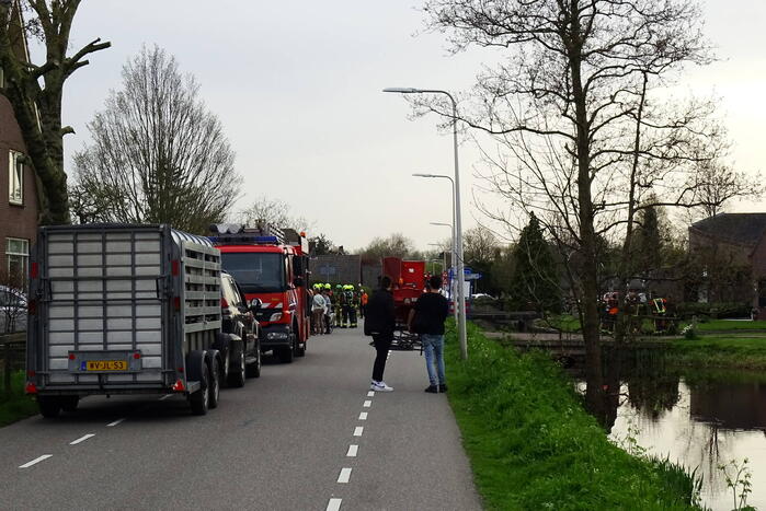 Grote uitslaande brand in boerderij