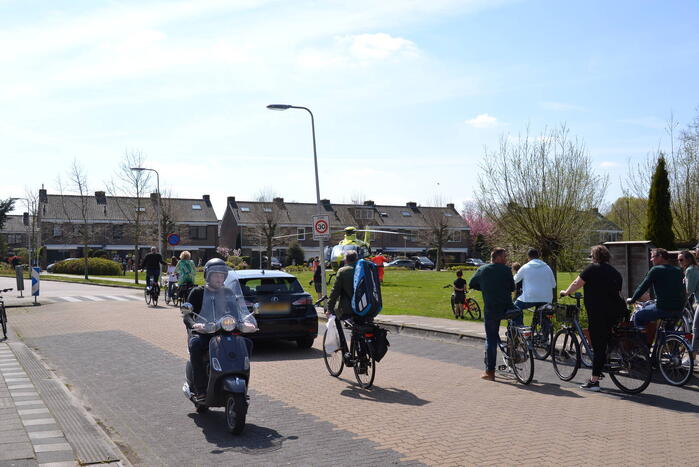 Traumahelikopter trekt veel bekijks