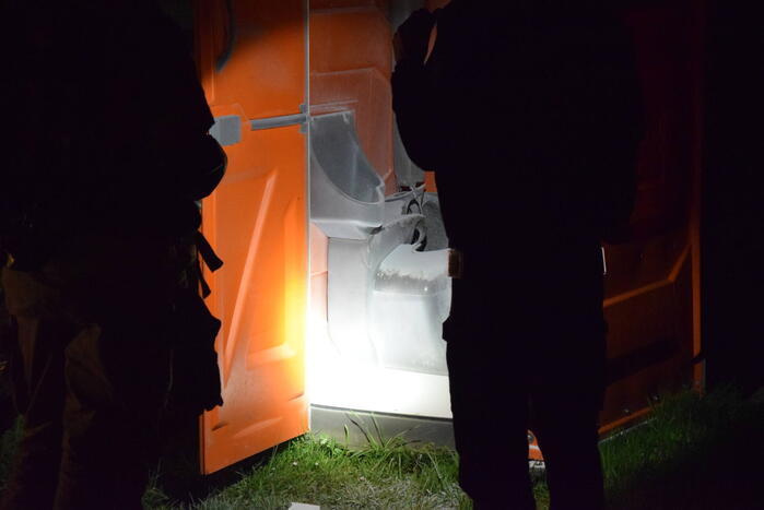 Brandstichting in dixi