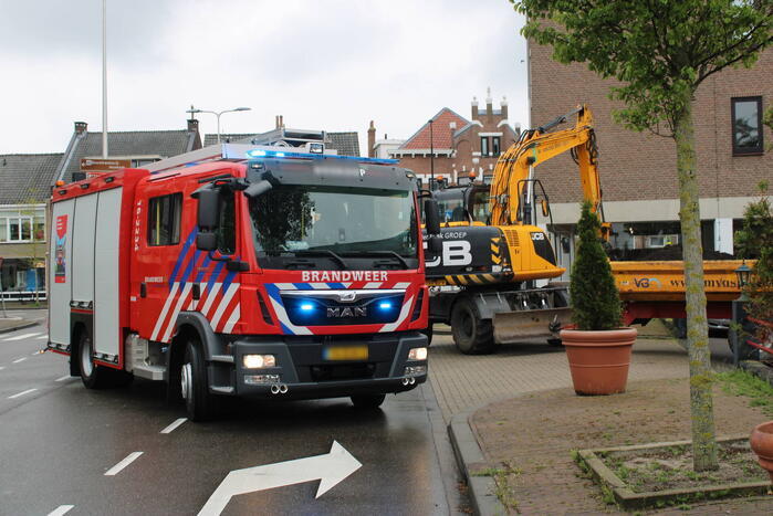Gasleiding geraakt bij graafwerkzaamheden