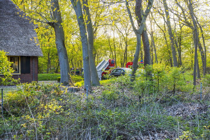 Brand in schoorsteen van woning