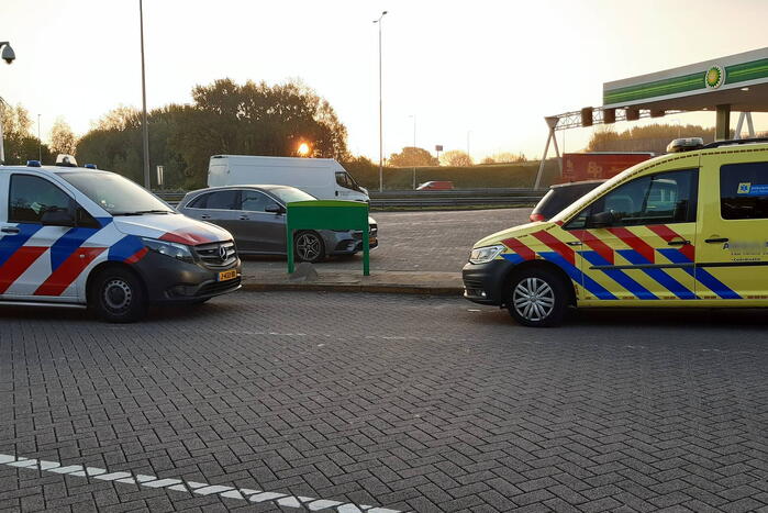 Een gewonde bij ongeval bij tankstation