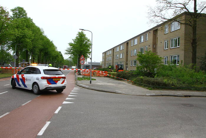 Straat afgezet vanwege gasleiding