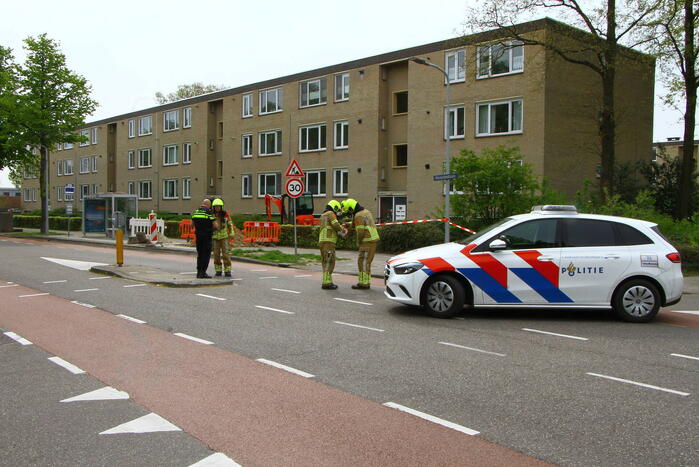 Straat afgezet vanwege gasleiding