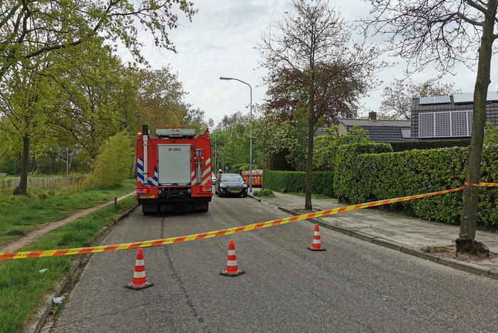 Straat afgesloten door gasleklage