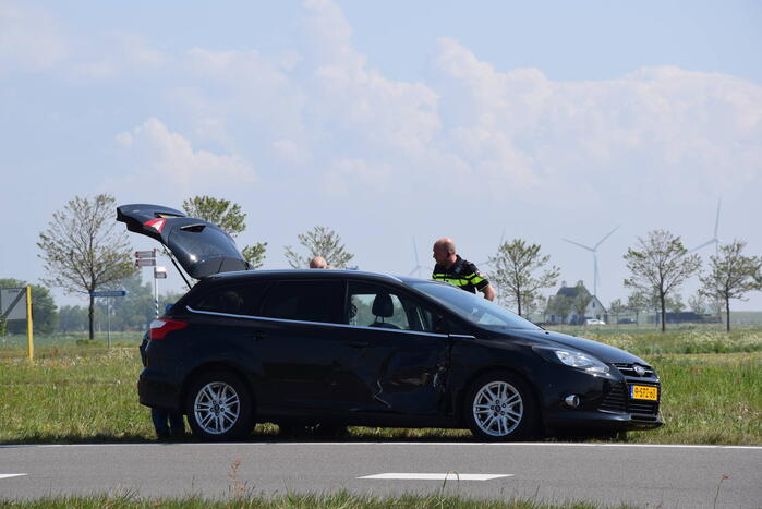 Schade na ongeval op rotonde