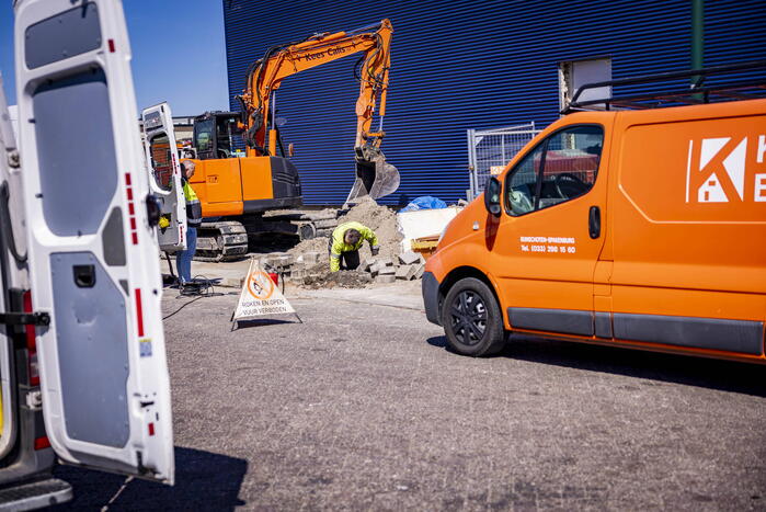Gasleiding geraakt bij graafwerkzaamheden