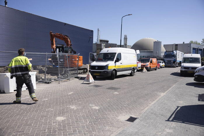 Gasleiding geraakt bij graafwerkzaamheden