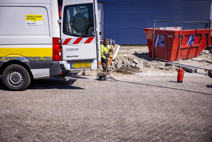 Gasleiding geraakt bij graafwerkzaamheden