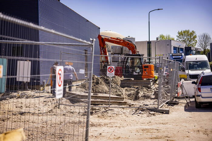 Gasleiding geraakt bij graafwerkzaamheden