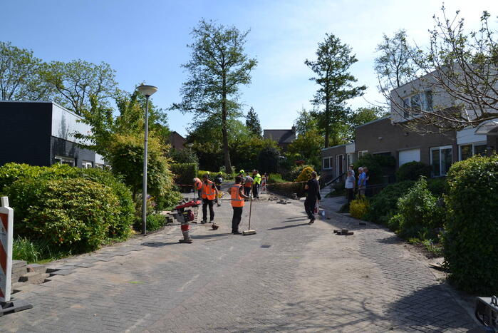 Straat afgezet door flinke gaslekkage in Groenswaard