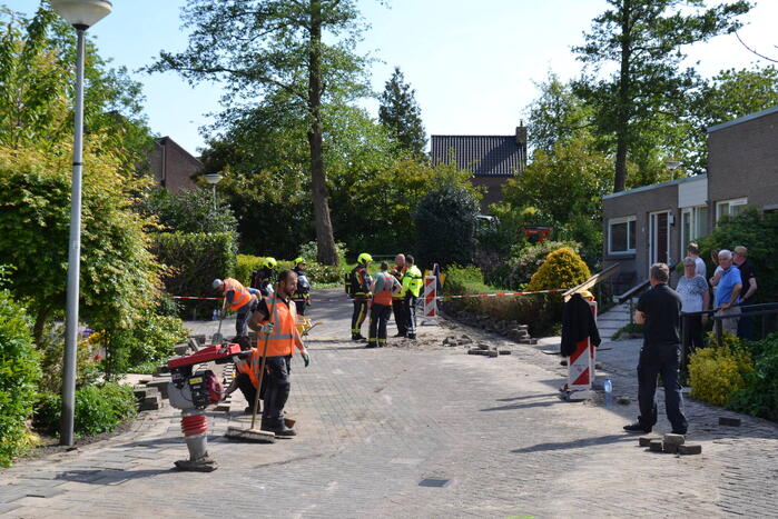 Straat afgezet door flinke gaslekkage in Groenswaard