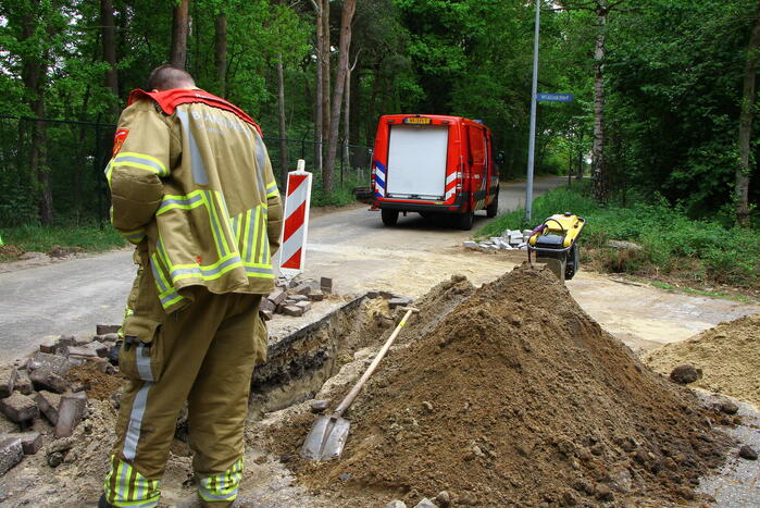 Gasleiding geknapt bij graafwerkzaamheden