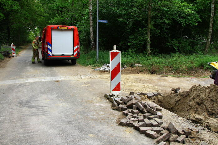 Gasleiding geknapt bij graafwerkzaamheden