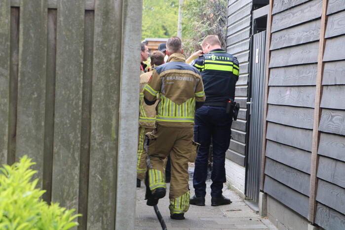 Brand in coniferenhaag snel geblust